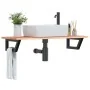 Estante de lavabo de pared de acero y madera maciza de roble de , Tocadores de baño - Ref: Foro24-3302571, Precio: 90,91 €, D...
