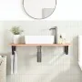 Estante de lavabo de pared de acero y madera maciza de roble de , Tocadores de baño - Ref: Foro24-3302571, Precio: 90,91 €, D...