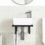 Estante de lavabo de pared de acero y madera maciza de roble de , Tocadores de baño - Ref: Foro24-3302573, Precio: 58,96 €, D...