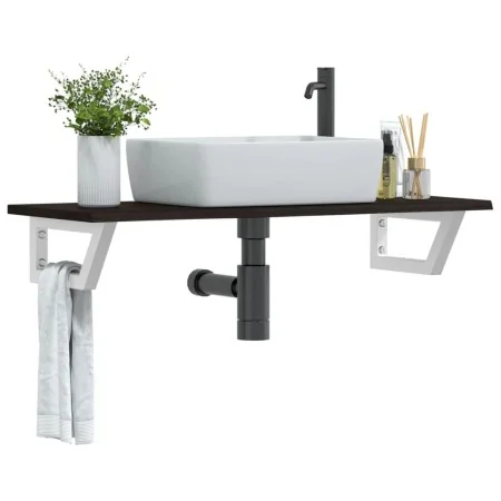 Estante de lavabo de pared de acero y madera maciza de roble von , Badezimmerwaschtische - Ref: Foro24-3302590, Preis: 69,07 ...