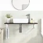 Estante de lavabo de pared de acero y madera maciza de roble von , Badezimmerwaschtische - Ref: Foro24-3302590, Preis: 69,07 ...