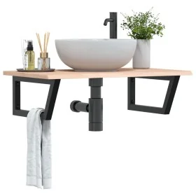 Estante de lavabo de pared de acero y madera maciza de roble von , Badezimmerwaschtische - Ref: Foro24-3302599, Preis: 88,44 ...