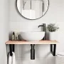 Estante de lavabo de pared de acero y madera maciza de roble by , bathroom vanities - Ref: Foro24-3302599, Price: 88,44 €, Di...