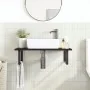 Estante de lavabo de pared de acero y madera maciza de roble by , bathroom vanities - Ref: Foro24-3302621, Price: 94,65 €, Di...