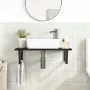 Estante de lavabo de pared de acero y madera maciza de roble by , bathroom vanities - Ref: Foro24-3302623, Price: 91,91 €, Di...