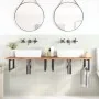 Estante de lavabo de pared de acero y madera maciza de haya by , bathroom vanities - Ref: Foro24-3302457, Price: 192,64 €, Di...