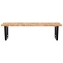 Estante de lavabo de pared de acero y madera maciza de roble von , Badezimmerwaschtische - Ref: Foro24-3302483, Preis: 119,17...