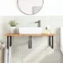 Estante de lavabo de pared de acero y madera maciza de roble de , Tocadores de baño - Ref: Foro24-3302481, Precio: 124,07 €, ...