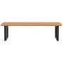 Estante de lavabo de pared de acero y madera maciza de haya de , Tocadores de baño - Ref: Foro24-3302525, Precio: 135,81 €, D...