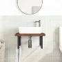 Estante de lavabo de pared de acero y madera maciza de roble de , Tocadores de baño - Ref: Foro24-3302497, Precio: 126,18 €, ...