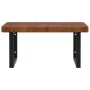Estante de lavabo de pared de acero y madera maciza de roble de , Tocadores de baño - Ref: Foro24-3302497, Precio: 126,18 €, ...