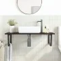 Estante de lavabo de pared de acero y madera maciza de roble by , bathroom vanities - Ref: Foro24-3302663, Price: 100,10 €, D...