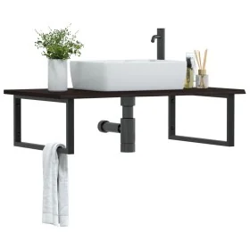 Estante de lavabo de pared de acero y madera maciza de roble by , bathroom vanities - Ref: Foro24-3302661, Price: 99,87 €, Di...