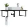 Estante de lavabo de pared de acero y madera maciza de roble de , Tocadores de baño - Ref: Foro24-3302661, Precio: 99,87 €, D...