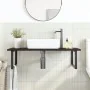 Estante de lavabo de pared de acero y madera maciza de roble de , Tocadores de baño - Ref: Foro24-3302661, Precio: 99,87 €, D...