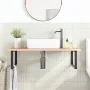 Estante de lavabo de pared de acero y madera maciza de roble von , Badezimmerwaschtische - Ref: Foro24-3302649, Preis: 100,07...