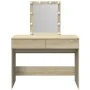 Tocador con LED color roble Sonoma 100x40x130 cm by , Bedroom Dressers - Ref: Foro24-848194, Price: 122,42 €, Discount: %