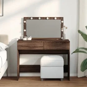 Tocador con luces LED marrón roble 100x40x120 cm by , Bedroom Dressers - Ref: Foro24-848212, Price: 149,91 €, Discount: %