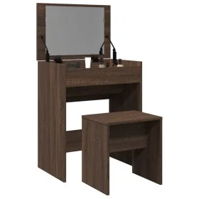 Tocador con taburete marrón roble 60x40x113,5 cm by , Bedroom Dressers - Ref: Foro24-848219, Price: 108,85 €, Discount: %