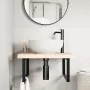 Estante de lavabo de pared de acero y madera maciza de roble by , bathroom vanities - Ref: Foro24-3302469, Price: 121,06 €, D...