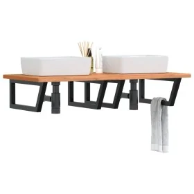 Estante de lavabo de pared de acero y madera maciza de haya von , Badezimmerwaschtische - Ref: Foro24-3302455, Preis: 142,55 ...