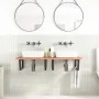 Estante de lavabo de pared de acero y madera maciza de haya von , Badezimmerwaschtische - Ref: Foro24-3302455, Preis: 144,26 ...