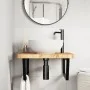 Estante de lavabo de pared de acero y madera maciza de roble de , Tocadores de baño - Ref: Foro24-3302495, Precio: 131,77 €, ...