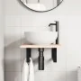 Estante de lavabo de pared de acero y madera maciza de roble de , Tocadores de baño - Ref: Foro24-3302533, Precio: 59,51 €, D...
