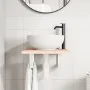 Estante de lavabo de pared de acero y madera maciza de roble de , Tocadores de baño - Ref: Foro24-3302538, Precio: 62,41 €, D...
