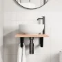 Estante de lavabo de pared de acero y madera maciza de roble by , bathroom vanities - Ref: Foro24-3302559, Price: 70,75 €, Di...