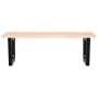 Estante de lavabo de pared de acero y madera maciza de roble de , Tocadores de baño - Ref: Foro24-3302635, Precio: 97,20 €, D...