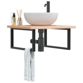 Soportes estante de lavabo 2 uds rectangular acero negro by , Supports and crossbars - Ref: Foro24-4007274, Price: 44,52 €, D...