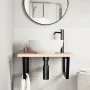 Soportes estante de lavabo 2 unidades trapecio acero negro by , Supports and crossbars - Ref: Foro24-4007288, Price: 42,13 €,...