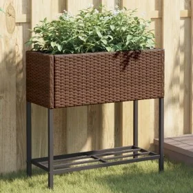 Jardinera con estante ratán sintético marrón von , Töpfe und Pflanzgefäße - Ref: Foro24-366388, Preis: 62,35 €, Rabatt: %