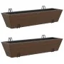 Jardineras con ganchos 2 unidades ratán sintético marrón by , Pots and planters - Ref: Foro24-366405, Price: 70,91 €, Discoun...