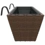 Jardineras con ganchos 2 unidades ratán sintético marrón by , Pots and planters - Ref: Foro24-366405, Price: 70,91 €, Discoun...