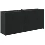 Jardinera con 2 maceteros de ratán sintético negra 90x20x40 cm by , Pots and planters - Ref: Foro24-366407, Price: 65,49 €, D...