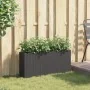 Jardinera con 2 maceteros de ratán sintético negra 90x20x40 cm by , Pots and planters - Ref: Foro24-366407, Price: 65,49 €, D...