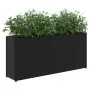 Jardinera con 2 maceteros de ratán sintético negra 90x20x40 cm by , Pots and planters - Ref: Foro24-366407, Price: 65,49 €, D...