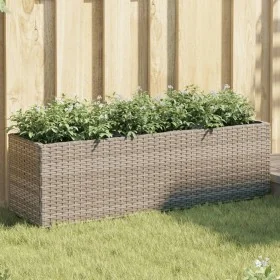 Jardinera con 3 maceteros ratán sintético gris 105x30x32 cm by , Pots and planters - Ref: Foro24-366418, Price: 65,35 €, Disc...