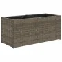 Jardinera de jardín con 2 maceteros ratán PE gris 72x30x32 cm von , Töpfe und Pflanzgefäße - Ref: Foro24-366424, Preis: 47,02...