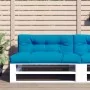 Cojín para sofá de palets de tela azul claro 120x40x12 cm de , Cojines para sillas y sofás - Ref: Foro24-360627, Precio: 26,2...