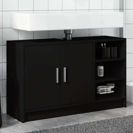 Armario de lavabo madera de ingeniería negro 90x29x55 cm by , Bathroom furniture - Ref: Foro24-848123, Price: 99,69 €, Discou...