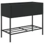 Jardineras con estante 2 uds ratán sintético negro 90x40x75 cm de , Maceteros y jardineras - Ref: Foro24-3210507, Precio: 160...