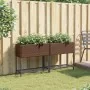 Jardineras con estante 2 uds ratán sintético marrón 70x28x70 cm by , Pots and planters - Ref: Foro24-3210511, Price: 111,95 €...