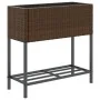 Jardineras con estante 2 uds ratán sintético marrón 70x28x70 cm by , Pots and planters - Ref: Foro24-3210511, Price: 111,95 €...
