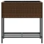 Jardineras con estante 2 uds ratán sintético marrón 70x28x70 cm by , Pots and planters - Ref: Foro24-3210511, Price: 111,95 €...