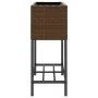 Jardineras con estante 2 uds ratán sintético marrón 70x28x70 cm by , Pots and planters - Ref: Foro24-3210511, Price: 111,95 €...
