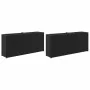 Jardineras con 2 maceteros 2 uds ratán PE negro 90x20x40 cm by , Pots and planters - Ref: Foro24-3210513, Price: 117,94 €, Di...