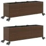 Jardineras con ruedas 2 uds ratán sintético marrón 107x32x38 cm von , Töpfe und Pflanzgefäße - Ref: Foro24-3210526, Preis: 13...